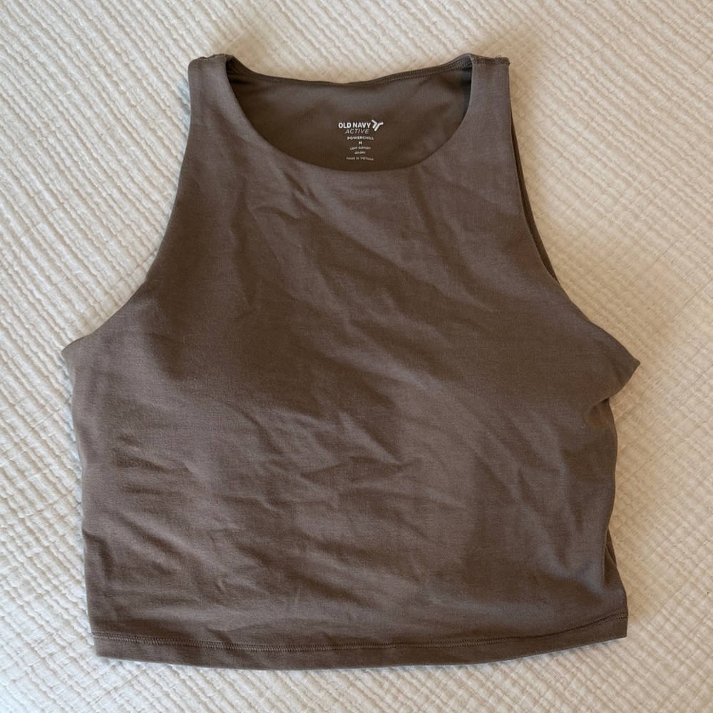 Old Navy Brown Ribbed Cropped Tank Top
